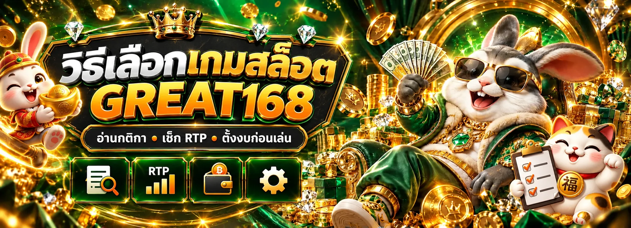 GREAT168 วิธีเลือกเกมสล็อต | อ่าน RTP และตั้งงบ